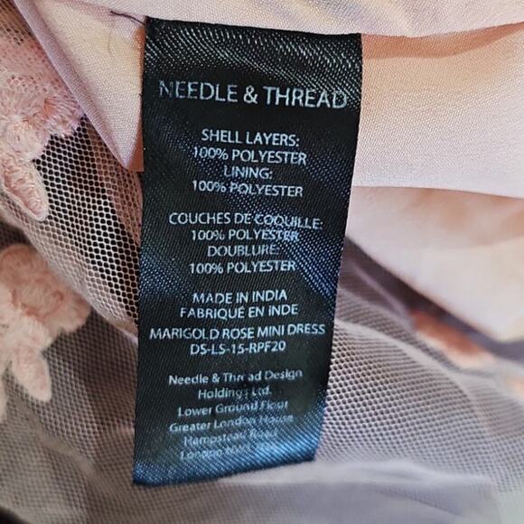 Needle & Thread Marigold Rose Mini Dress Desert Pink Size 6 NWT - Picture 9 of 12
